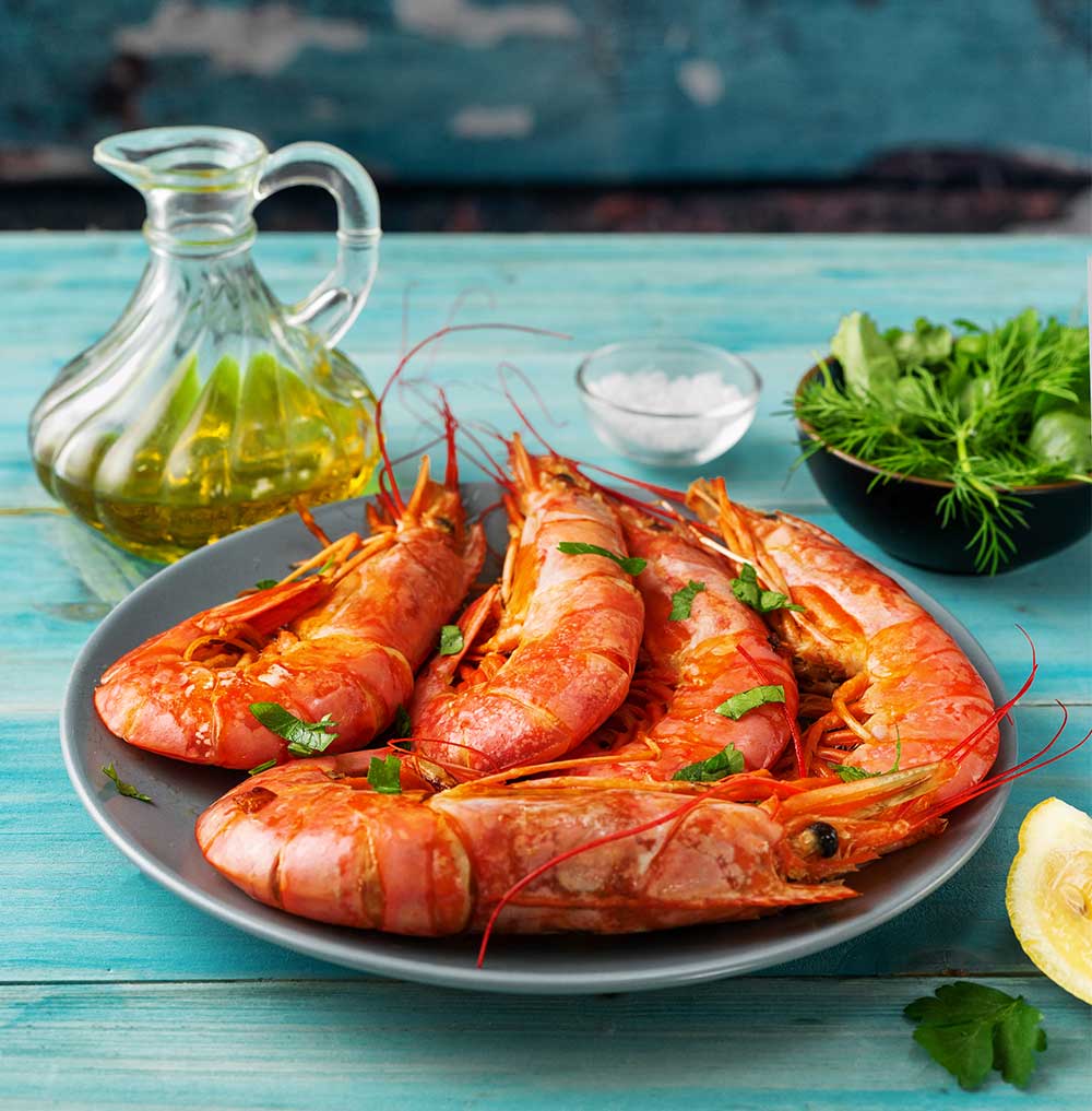 Buy shellfish online. Buy prawns online. Prawn recipes.